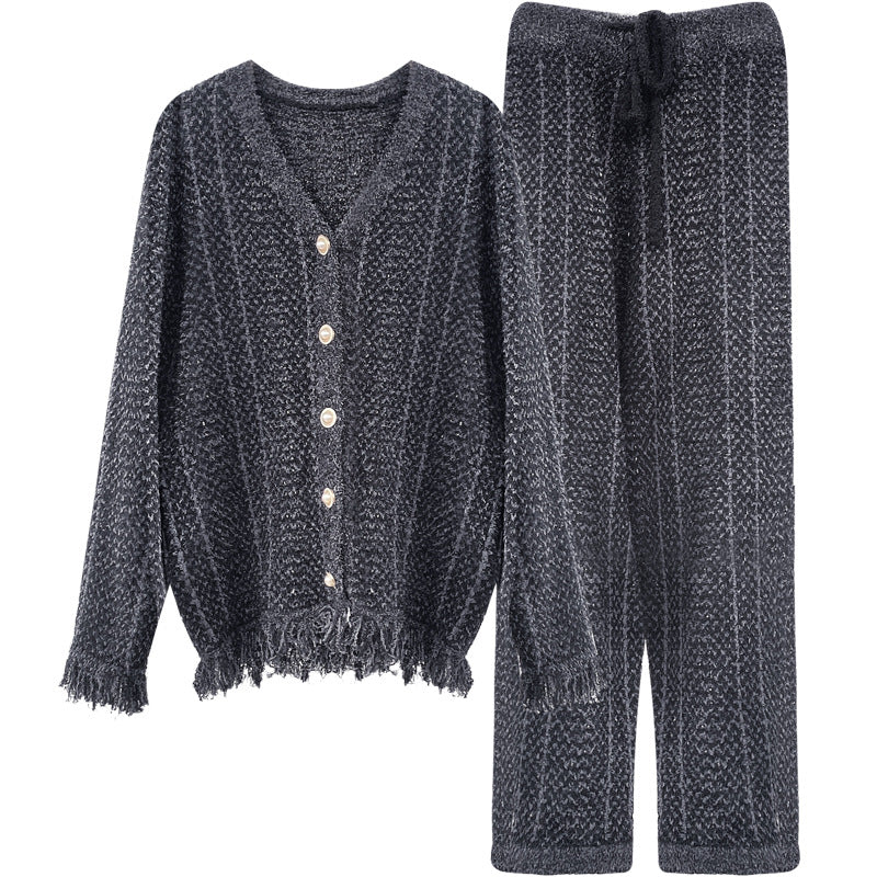 Tassel Trim Button Top & Pant