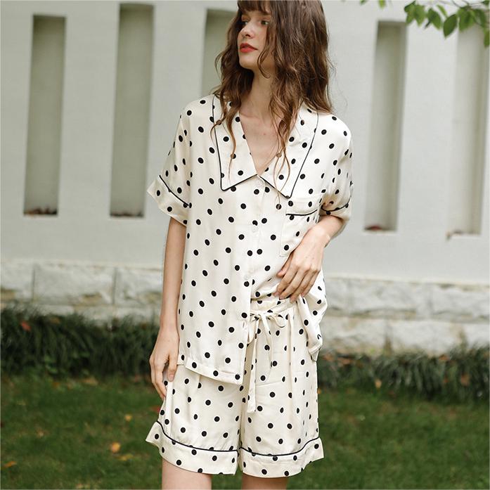 Cozy Sateen Short Sleeve Top Pajama Set