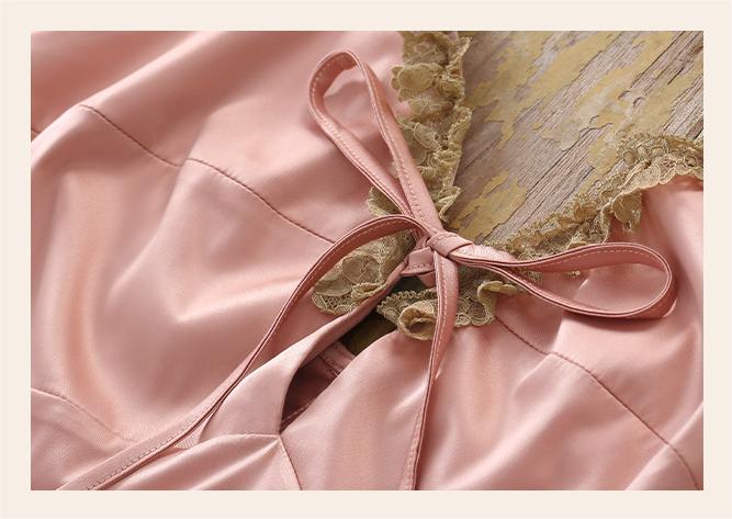 Vintage Lace Tie Front Bridal Satin Nightgown – L'Seir Sleepwear