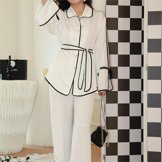 Silky Breathable Lightweight Split Cuff Sleep Blouse & Pant Set