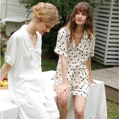 Cozy Sateen Short Sleeve Top Pajama Set