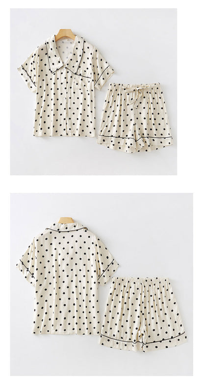 Cozy Sateen Short Sleeve Top Pajama Set