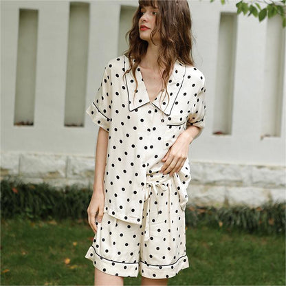 Cozy Sateen Short Sleeve Top Pajama Set